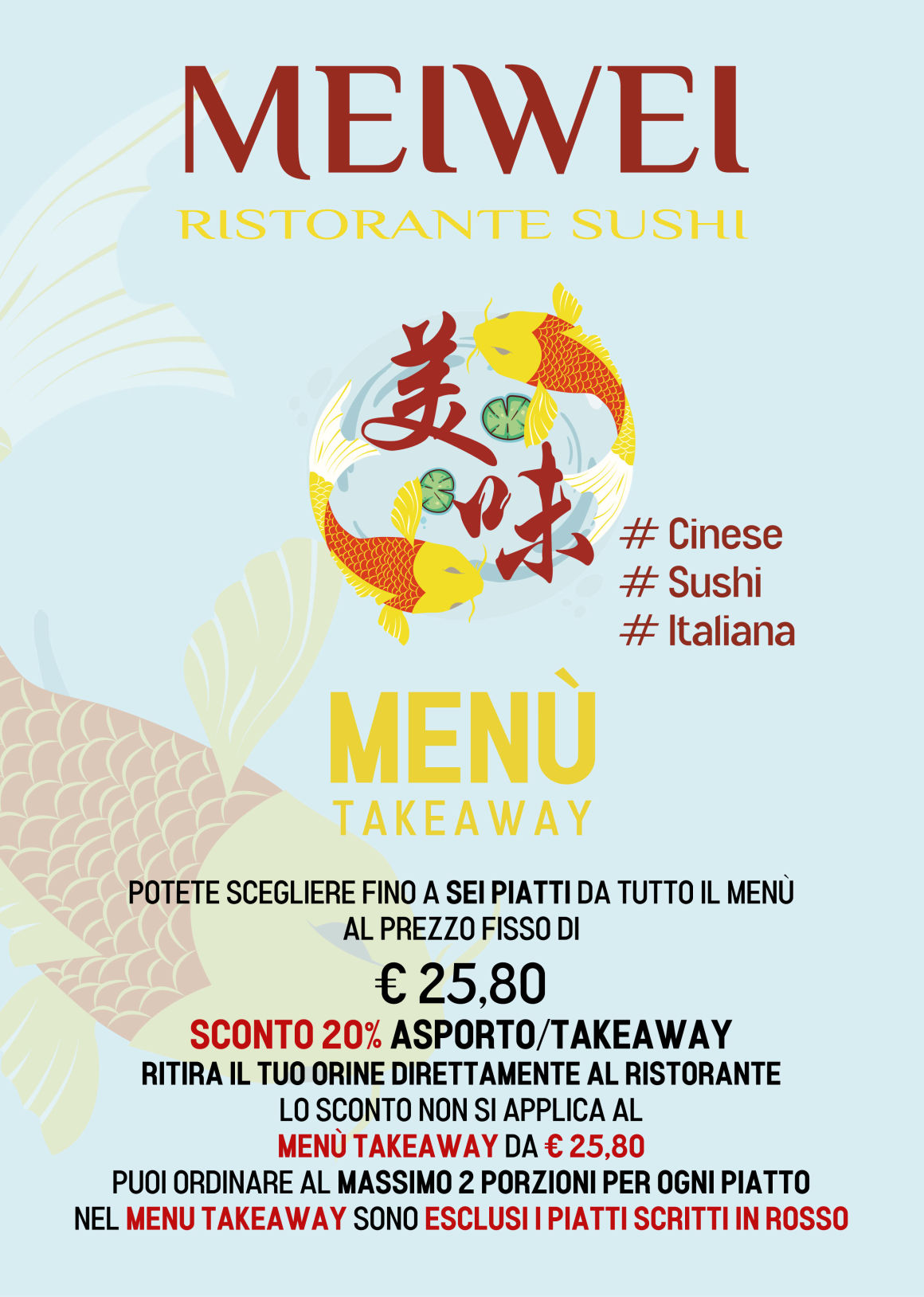 MeiWei Sushi - Menù da Asporto - Takeaway
